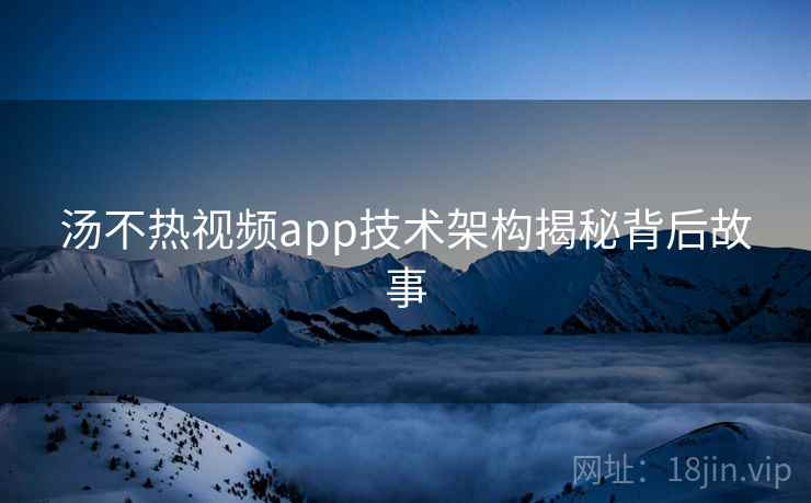 汤不热视频app技术架构揭秘背后故事