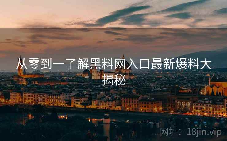 从零到一了解黑料网入口最新爆料大揭秘